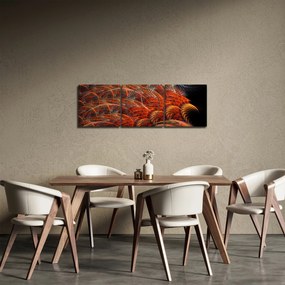 Tablou - Pene de imitație abstractă (cu ceas) (90x30 cm)