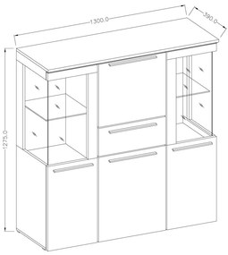 Vitrină Indiko Typ 46 (schiefer) (cu iluminat). 1108219