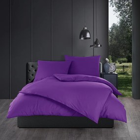 Lenjerie de pat din bumbac Culoare violet , 140 x200 cm, 70 x 90 cm