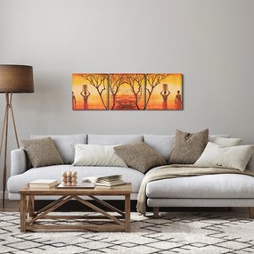 Tablou - Savana africană (cu ceas) (90x30 cm)