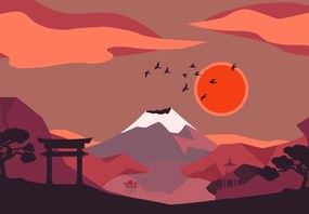 Fototapet - Ilustrație de Fuji (147x102 cm)