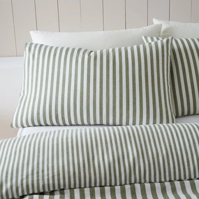 Lenjerie de pat verde din flanelă pentru pat dublu 200x200 cm – Catherine Lansfield