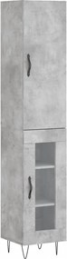vidaXL Dulap înalt, gri beton, 34,5x34x180 cm, lemn prelucrat
