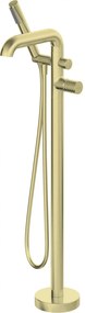 Baterie pentru cada freestanding, auriu periat, cu set de dus, Deante Silia Hexa Auriu