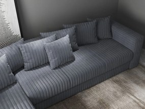 Colțar extensibil dumonde cu ladă de depozitare si sezut confortabil din spuma high-density, Gloria Ambience Gri II 320x183 cm
