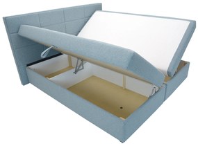 Pat matrimonial Boxspring 180 cm Revenant (gri deschis) (cu somieră și saltea) (cu sp. depozitare). 1098563