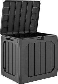 Outsunny Ladă de Grădină 121L din Plastic, Cutie de Depozitare pentru Exterior cu Mânere, Impermeabilă și cu Încuiere, 56x45x53 cm, Negru | Aosom Romania