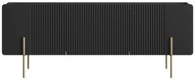 Dulap TV Malmi 150 cm - negru mat / picioare aurii