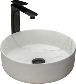 Lavoar stil marmura alb pe blat Rea Sami Marble Matowa 36 cm