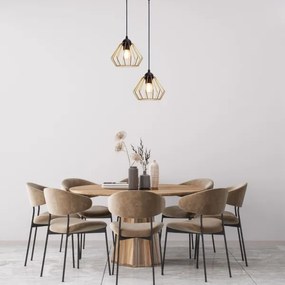 Lustră pe cablu CEED GOLD 2xE27/60W/230V d. 28 cm negru/auriu