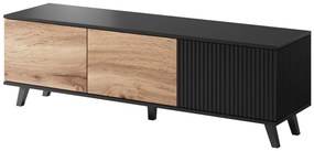 Comoda TV Random RTV1 stejar wotan/negru - L150 x A40 x h47 cm