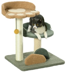 PawHut Copac Zgârieturi Pisici 2 Platforme Minge Catifea 43x39x52cm Multicolor | Aosom Romania