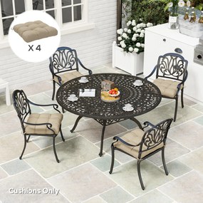 Outsunny Set de perne pentru scaune de dining și grădină, impermeabile și anti-UV, cu 2 șnururi de fixare, 48x48x10 cm, kaki | Aosom Romania