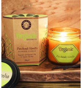 Lumânare organică Patchouli Vanilie 200 g însticlă