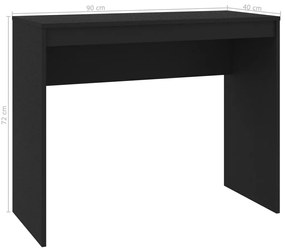 800379 vidaXL Birou, negru, 90x40x72 cm, lemn prelucrat