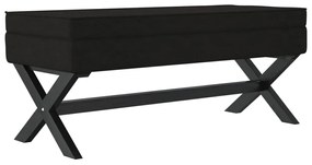 344528 vidaXL Taburet de depozitare, negru, 110x45x49 cm, catifea