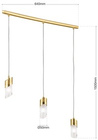 Lustra din alama cu 3 pendule SPOT EXCLUSIVE