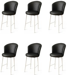 Set de scaune de bar Uras Black and White, 6 buc., 6 buc.