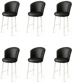 Set de scaune de bar Uras Black and White, 6 buc., 6 buc.