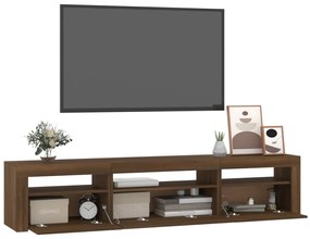Comoda TV cu lumini LED, stejar maro, 195x35x40 cm 1, Stejar brun, 195 x 35 x 40 cm