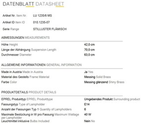 Candelabru 6 brate design clasic FLAMISCH, alama lucioasa