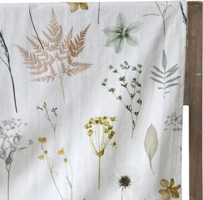 Fata de masa alba, din bumbac, model floral, 240x140cm, Aix