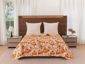 Cuvertura de pat FLOWERS AND PUMPKINS, portocaliu Dimensiune: 220 x 240 cm