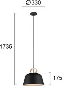 Lustru suspendat pe cablu CLIP 1xE27/40W/230V negru/maro