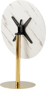 Masă dining, marmură deschisă / crom gold - auriu, diametru 80 cm, LAMONT