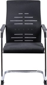 Scaun vizitator din mesh cu cadru cromat OFF 807 negru