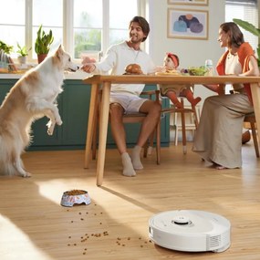 Robot aspirator Roborock Q8 max+ Q8MP02-00, 59W, Wi-Fi, Control vocal, 5500 Pa, Curatare uscata si umeda, Autonomie pana la 240 min, Alb/Negru