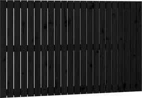 vidaXL Tăblie de pat pentru perete, negru, 140x3x90 cm, lemn masiv pin