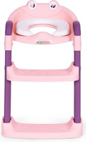 Șezut de toaletă pentru copii cu trepte - roz