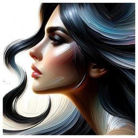 Tablou profil elegant cu păr colorat