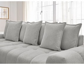 Colțar gri deschis extensibil/cu spațiu de depozitare cu tapițerie din chenille (cu colț pe partea stângă/cu șezlong) Everest – Bobochic Paris