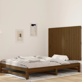 824891 vidaXL Tăblie de pat pentru perete, maro miere, 127,5x3x90 cm