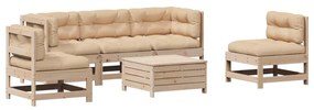 3250716 vidaXL Set mobilier de grădină cu perne, 6 piese, lemn masiv de pin