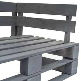Canapea de gradina din paleti cu perne gri, lemn de pin Gri, 1