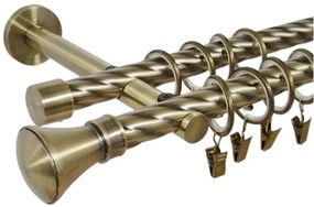 Galerie dubla twist prindere perete picior universal prince 19/19 aur antic (Alege marime: 300 cm)
