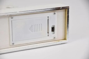 Calendar advent din lemn cu 12 sertare, LED cald, timer, san