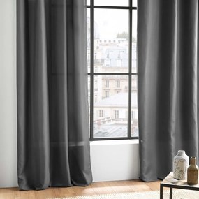 Draperie gri antracit din microfibră 140x280 cm Absolu – douceur d'intérieur