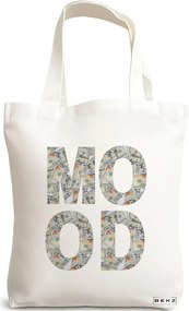 Sacosa de Panza pentru Cumparaturi, Geanta Tote, model Money Mood, 38x34.5 cm, Alba, BEKZ®
