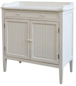 Dulap shabby chic, alb antichizat cu 2 uși și 1 poliță
