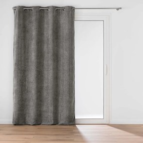 Draperie gri antracit din janilie 140x260 cm Leo – douceur d'intérieur