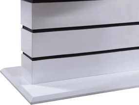 Masă extensibilă de bucătărie, alb strălucitor HG, 140-180x90 cm, MEDAN