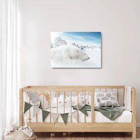 Tablou pe sticlă - Urs polar (70x50 cm)