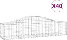 vidaXL Coșuri gabion arcuite 40 buc, 200x50x40/60 cm, fier galvanizat