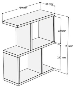 Măsuță laterală ZET 51,4x45 cm maro