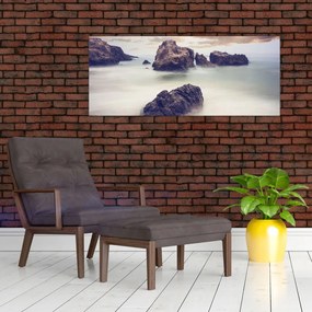 Tablou cu stânci în ceață (120x50 cm)