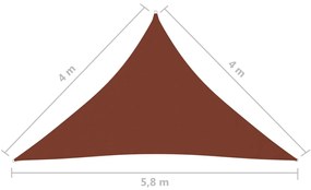 Parasolar, caramiziu, 4x4x5,8 m, tesatura oxford, triunghiular Terracota, 4 x 4 x 5.8 m